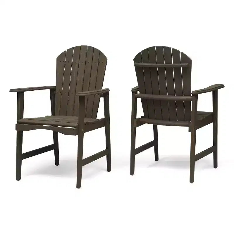 Sedia pieghevole Adirondack da patio Okak Oversized, set da 2, sedia da pranzo e sedia accentata in acacia premium per giardino e cortile, sedia a sdraio da esterno