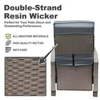 Okak 90-150 Patio Recliner Chair with Adjustable Footrest&Rattan Frame,Outdoor Lounge Chair Accent Chair with Side Table,350lbs Max