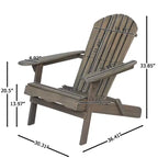 Sedia Adirondack Pieghevole Rustica Okak in Acacia Premium per Patio, Veranda, Giardino e Cortile, Sedia a Sdraio da Esterno, Max 136 kg