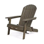 Sedia Adirondack Pieghevole Rustica per Patio Okak, Sedia da Giardino in Legno per Portico, Giardino e Cortile, Sedia a Sdraio da Esterno, Max 150 kg
