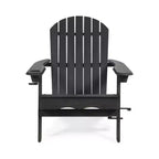 Sedia Adirondack Pieghevole Rustica per Patio Okak, Sedia da Giardino in Legno per Portico, Giardino e Cortile, Sedia a Sdraio da Esterno, Max 150 kg