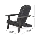 Sedia Adirondack Pieghevole Rustica per Patio Okak, Sedia da Giardino in Legno per Portico, Giardino e Cortile, Sedia a Sdraio da Esterno, Max 150 kg