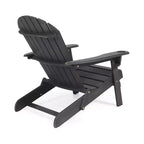 Sedia Adirondack Pieghevole Rustica per Patio Okak, Sedia da Giardino in Legno per Portico, Giardino e Cortile, Sedia a Sdraio da Esterno, Max 150 kg