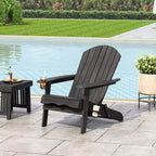 Sedia Adirondack Pieghevole Rustica per Patio Okak, Sedia da Giardino in Legno per Portico, Giardino e Cortile, Sedia a Sdraio da Esterno, Max 150 kg