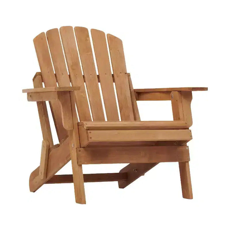 Okak Oversized Patio Folding Adirondack Chair Wooden Accent Chair for Porch,Garden&Backyard,Outdoor Lounge Chair,330lbs Max