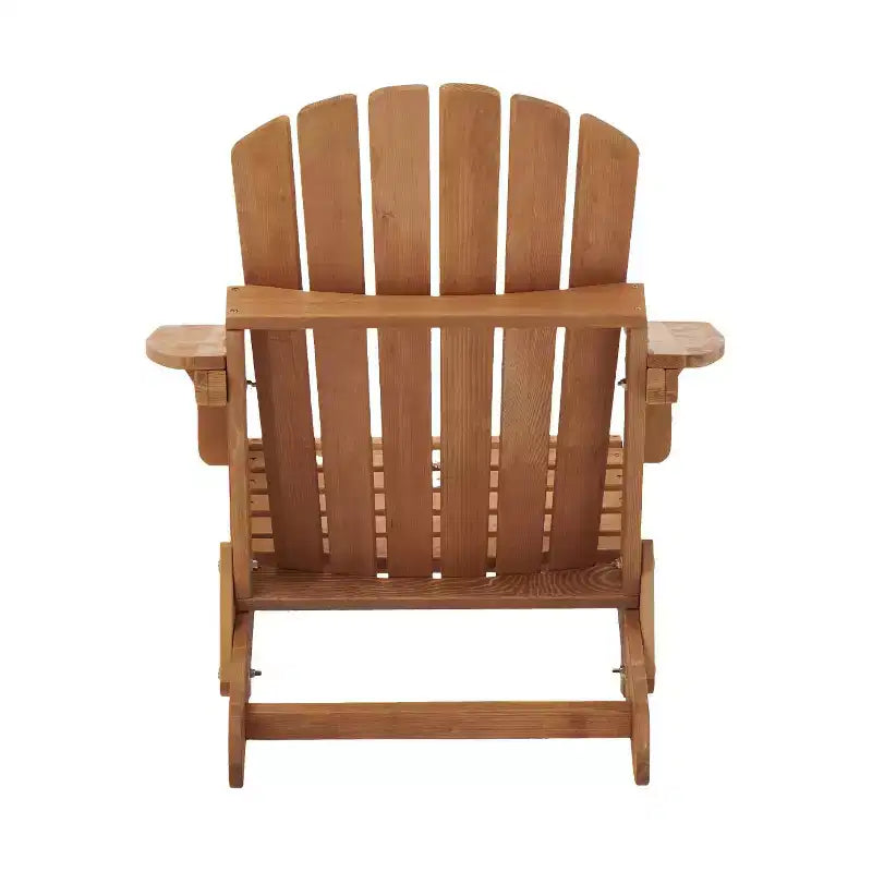 Okak Oversized Patio Folding Adirondack Chair Wooden Accent Chair for Porch,Garden&Backyard,Outdoor Lounge Chair,330lbs Max