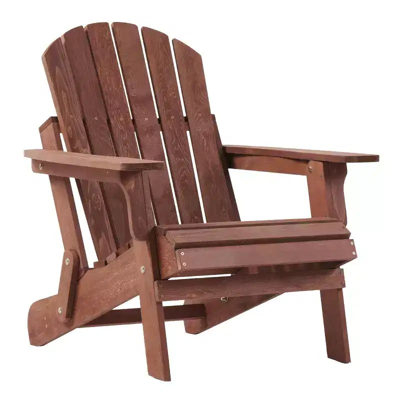 Okak Oversized Patio Folding Adirondack Chair Wooden Accent Chair for Porch,Garden&Backyard,Outdoor Lounge Chair,330lbs Max