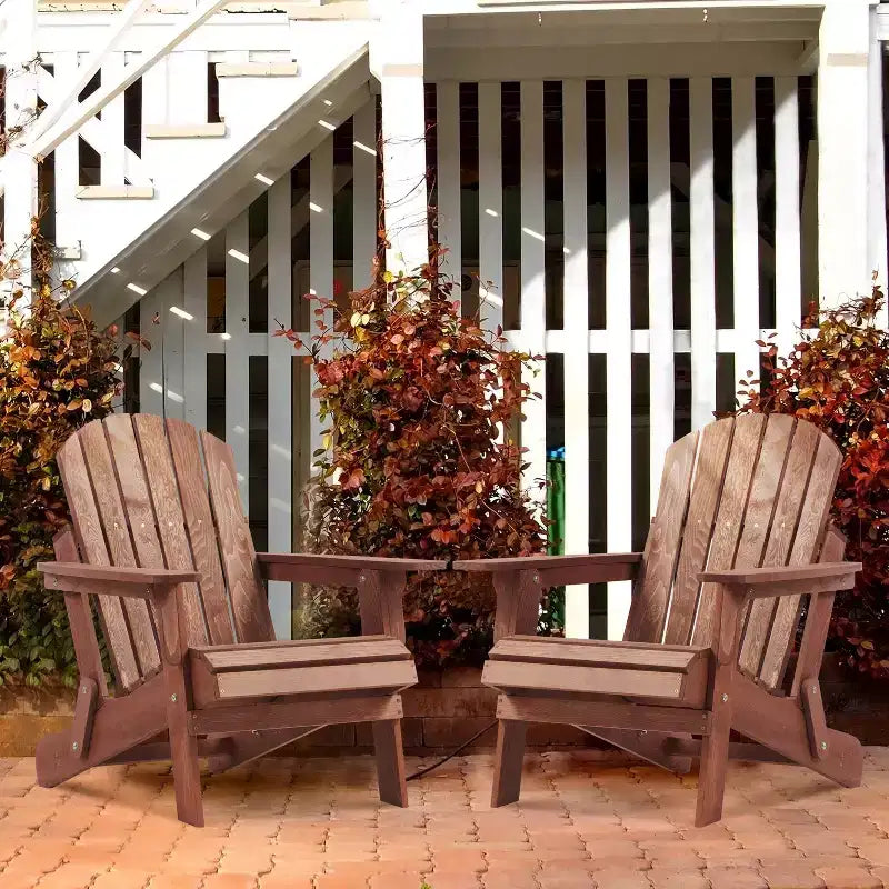 Okak Oversized Patio Folding Adirondack Chair Wooden Accent Chair for Porch,Garden&Backyard,Outdoor Lounge Chair,330lbs Max