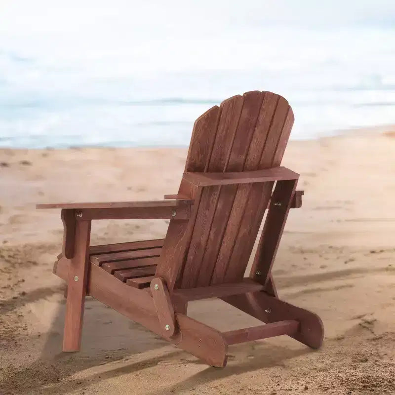 Okak Oversized Patio Folding Adirondack Chair Wooden Accent Chair for Porch,Garden&Backyard,Outdoor Lounge Chair,330lbs Max