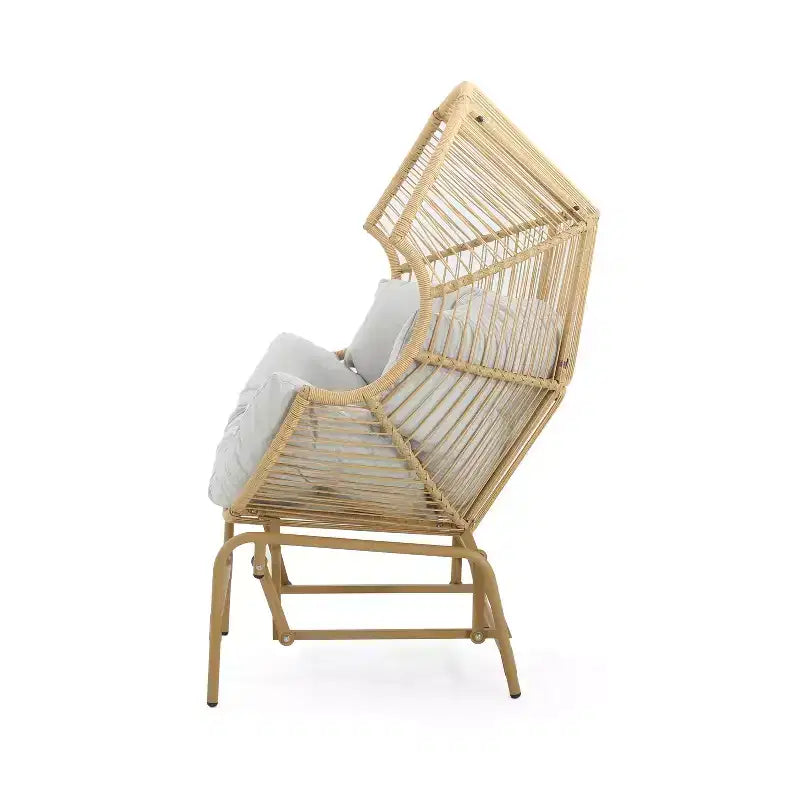 Okak 20 Patio Egg Chair PE Rattan Wicker Glider Chair,Oversized Accent Chair for Porch,Garden&Backyard,Modern&Rustic Lounge Chair