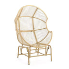 Okak 20 Patio Egg Chair PE Rattan Wicker Glider Chair,Oversized Accent Chair for Porch,Garden&Backyard,Modern&Rustic Lounge Chair