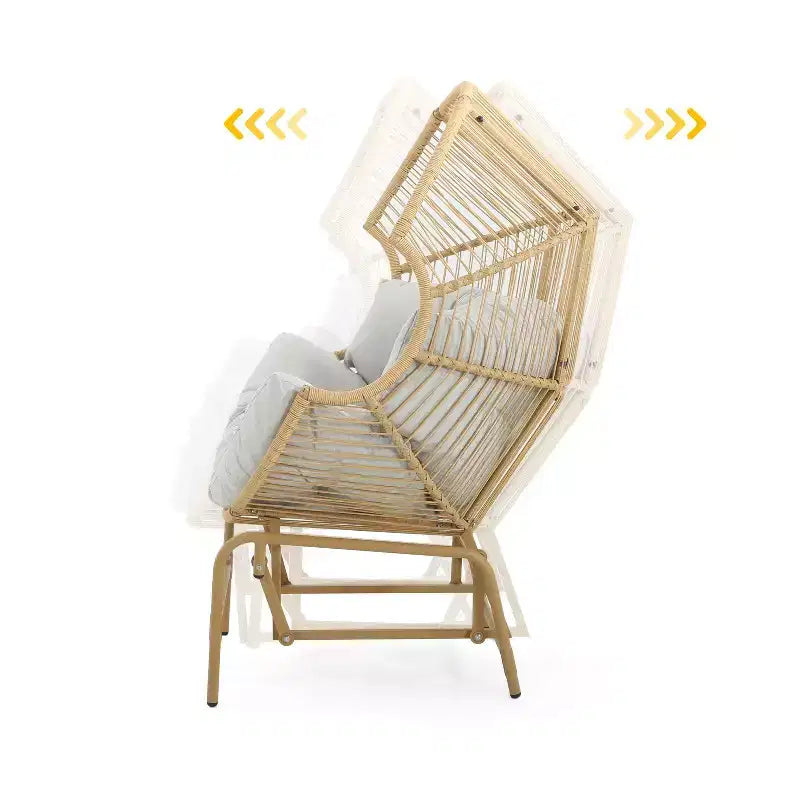Okak 20 Patio Egg Chair PE Rattan Wicker Glider Chair,Oversized Accent Chair for Porch,Garden&Backyard,Modern&Rustic Lounge Chair