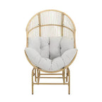 Okak 20 Patio Egg Chair PE Rattan Wicker Glider Chair,Oversized Accent Chair for Porch,Garden&Backyard,Modern&Rustic Lounge Chair