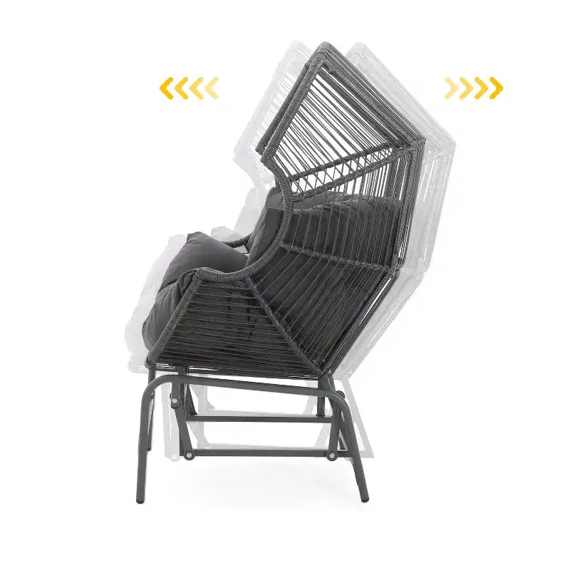 Okak 20 Patio Egg Chair PE Rattan Wicker Glider Chair,Oversized Accent Chair for Porch,Garden&Backyard,Modern&Rustic Lounge Chair