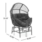 Okak 20 Patio Egg Chair PE Rattan Wicker Glider Chair,Oversized Accent Chair for Porch,Garden&Backyard,Modern&Rustic Lounge Chair
