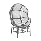 Okak 20 Patio Egg Chair PE Rattan Wicker Glider Chair,Oversized Accent Chair for Porch,Garden&Backyard,Modern&Rustic Lounge Chair