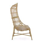Okak 16 Sedia a uovo da patio in vimini di rattan PE, sedia accentuata di grandi dimensioni per portico, giardino e cortile, sedia lounge moderna e rustica