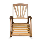Okak Sedia reclinabile elegante Boho Sedia a dondolo in acacia con poggiapiedi retrattile per giardino, portico e cortile, sedia per il tempo libero all'aperto