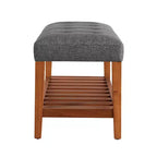 Okak Modern 2-Tier Tufted Button Ottoman Bench Shoe Bench with Open Storage Shelf,Upholstered Storage Bench for Entryway,Living Room