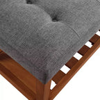 Okak Modern 2-Tier Tufted Button Ottoman Bench Shoe Bench with Open Storage Shelf,Upholstered Storage Bench for Entryway,Living Room