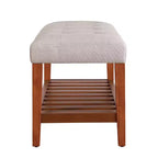Okak Modern 2-Tier Tufted Button Ottoman Bench Shoe Bench with Open Storage Shelf,Upholstered Storage Bench for Entryway,Living Room