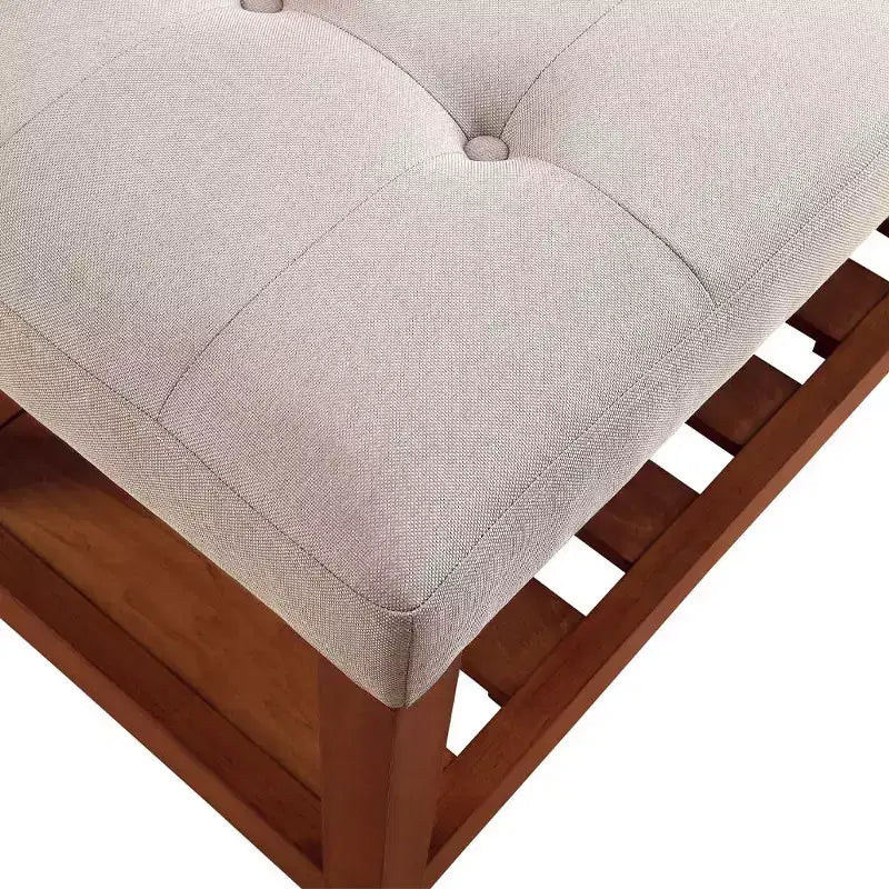 Okak Modern 2-Tier Tufted Button Ottoman Bench Shoe Bench with Open Storage Shelf,Upholstered Storage Bench for Entryway,Living Room