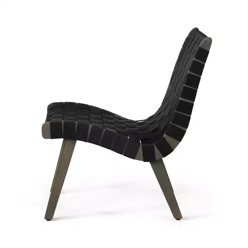 Okak 16.7 Sedie a Sdraio Rustiche da Esterno con Cinghia in Corda Intrecciata in Legno di Acacia per Giardino, Portico, Piscina e Cortile, Mobili da Esterno con Seduta
