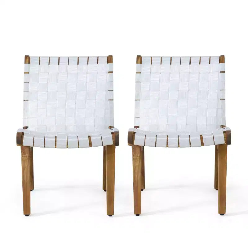 Okak 16.7 Sedie a Sdraio Rustiche da Esterno con Cinghia in Corda Intrecciata in Legno di Acacia per Giardino, Portico, Piscina e Cortile, Mobili da Esterno con Seduta
