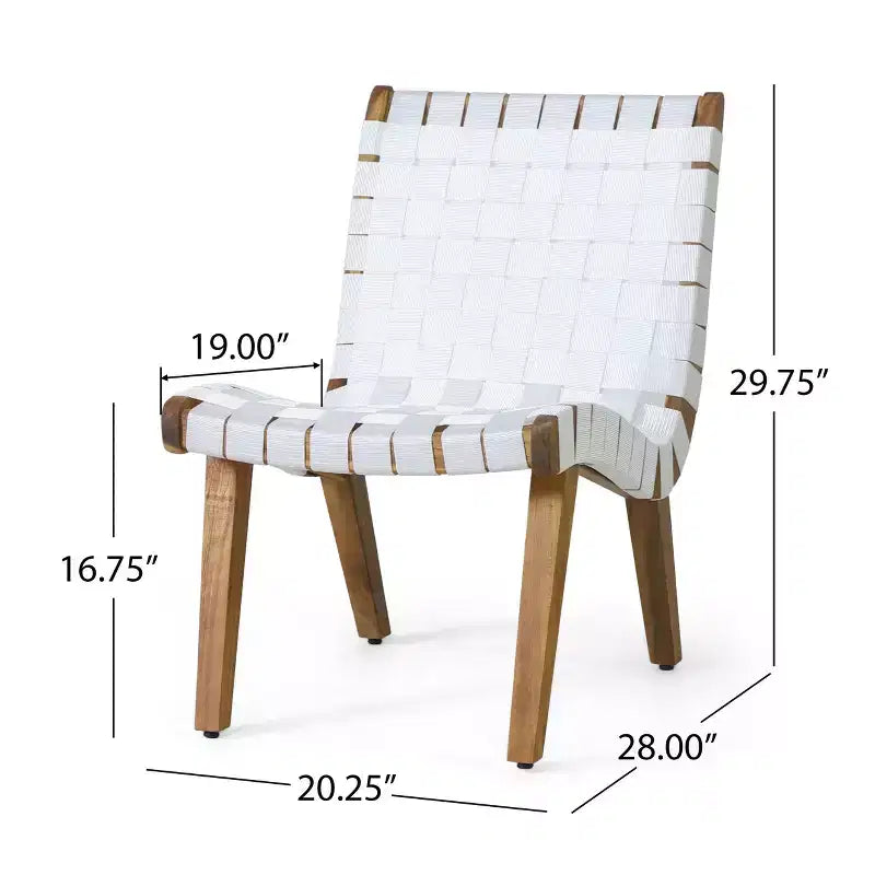 Okak 16.7 Sedie a Sdraio Rustiche da Esterno con Cinghia in Corda Intrecciata in Legno di Acacia per Giardino, Portico, Piscina e Cortile, Mobili da Esterno con Seduta