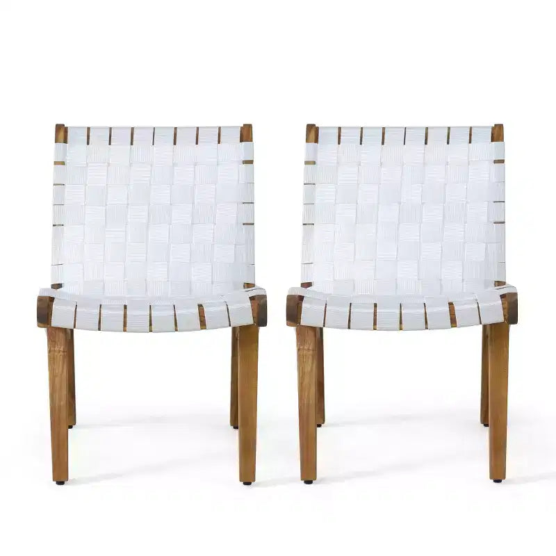 Okak 16.7 Sedie a Sdraio Rustiche da Esterno con Cinghia in Corda Intrecciata in Legno di Acacia per Giardino, Portico, Piscina e Cortile, Mobili da Esterno con Seduta
