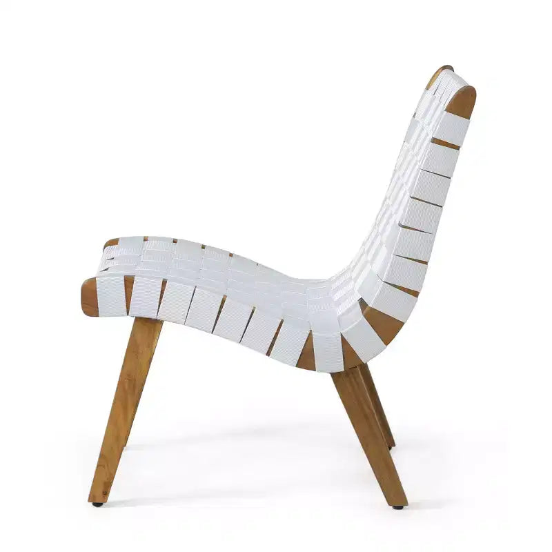 Okak 16.7 Sedie a Sdraio Rustiche da Esterno con Cinghia in Corda Intrecciata in Legno di Acacia per Giardino, Portico, Piscina e Cortile, Mobili da Esterno con Seduta