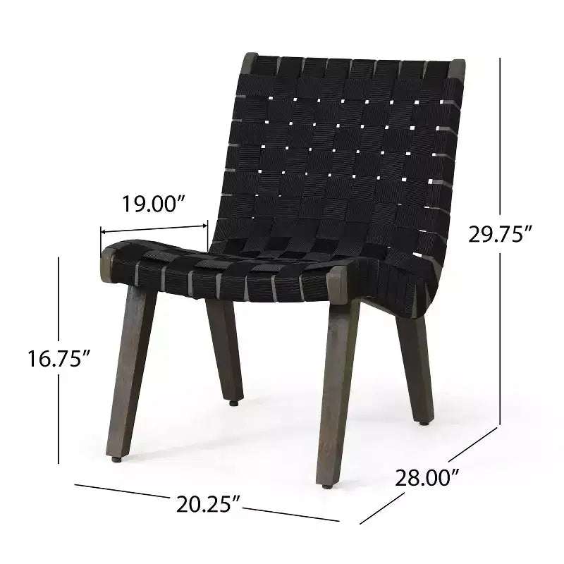 Okak 16.7 Sedie a Sdraio Rustiche da Esterno con Cinghia in Corda Intrecciata in Legno di Acacia per Giardino, Portico, Piscina e Cortile, Mobili da Esterno con Seduta