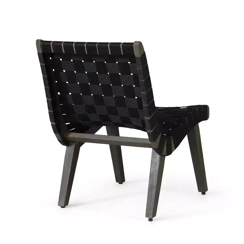 Okak 16.7 Sedie a Sdraio Rustiche da Esterno con Cinghia in Corda Intrecciata in Legno di Acacia per Giardino, Portico, Piscina e Cortile, Mobili da Esterno con Seduta