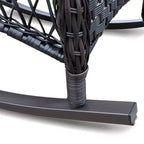 Sedia a Dondolo da Patio in Rattan con Reclinabile Imbottita Okak, Set da 1/3, Sedia a Sdraio in Metallo Verniciato a Polvere per Portico, Cortile e Giardino, Max 158 kg
