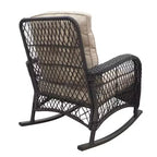 Sedia a Dondolo da Patio in Rattan con Reclinabile Imbottita Okak, Set da 1/3, Sedia a Sdraio in Metallo Verniciato a Polvere per Portico, Cortile e Giardino, Max 158 kg