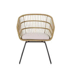 Okak 16 Boho Industrial Patio Accent Chairs Club Chairs with Cushion,Set of 2,Outdoor Wicker Rattan Dining Chairs,Modern Patio Furniture Seating