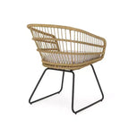 Okak 16 Boho Industrial Patio Accent Chairs Club Chairs with Cushion,Set of 2,Outdoor Wicker Rattan Dining Chairs,Modern Patio Furniture Seating