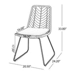 Okak 17.5 sedie a sdraio Boho Industrial da patio con cuscino, set di 2, sedie da pranzo in rattan da esterno, mobili da esterno