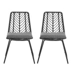 Okak 17.5 sedie a sdraio Boho Industrial da patio con cuscino, set di 2, sedie da pranzo in rattan da esterno, mobili da esterno