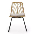 Okak 17.5 sedie a sdraio Boho Industrial da patio con cuscino, set di 2, sedie da pranzo in rattan da esterno, mobili da esterno