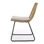 Okak 17.5 sedie a sdraio Boho Industrial da patio con cuscino, set di 2, sedie da pranzo in rattan da esterno, mobili da esterno