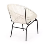Okak Rustic Industrial Patio Accent Chairs Egg Club Chairs,Set of 2,Outdoor Wicker PE Rattan&Iron Dining Chairs,Patio Furniture Seating