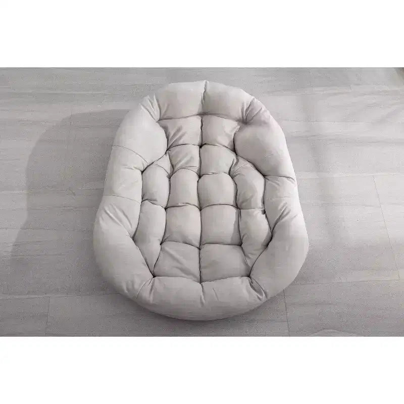 Okak Oversized Outdoor Rattan Rocking Chair Accent Chair with Detachable Cotton Cushion,Patio Recliner Chair Egg Chair for Porch,Backyard