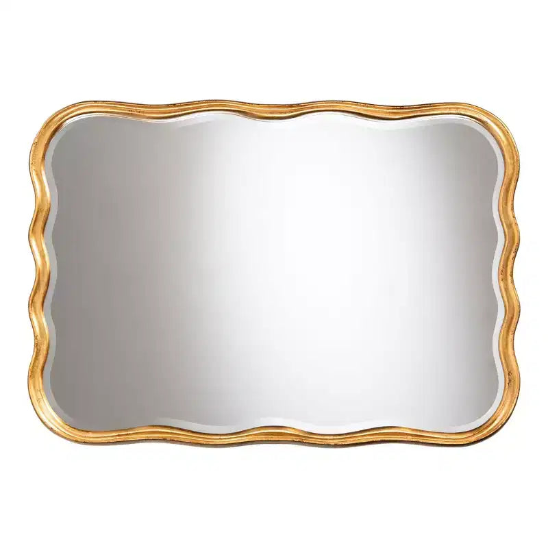 Baxton Studio Fredrika Antique Goldleaf Scalloped Wood Accent Wall Mirror