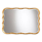 Baxton Studio Fredrika Antique Goldleaf Scalloped Wood Accent Wall Mirror