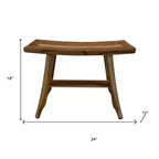HomeRoots 24 Panca da doccia rettangolare in teak marrone