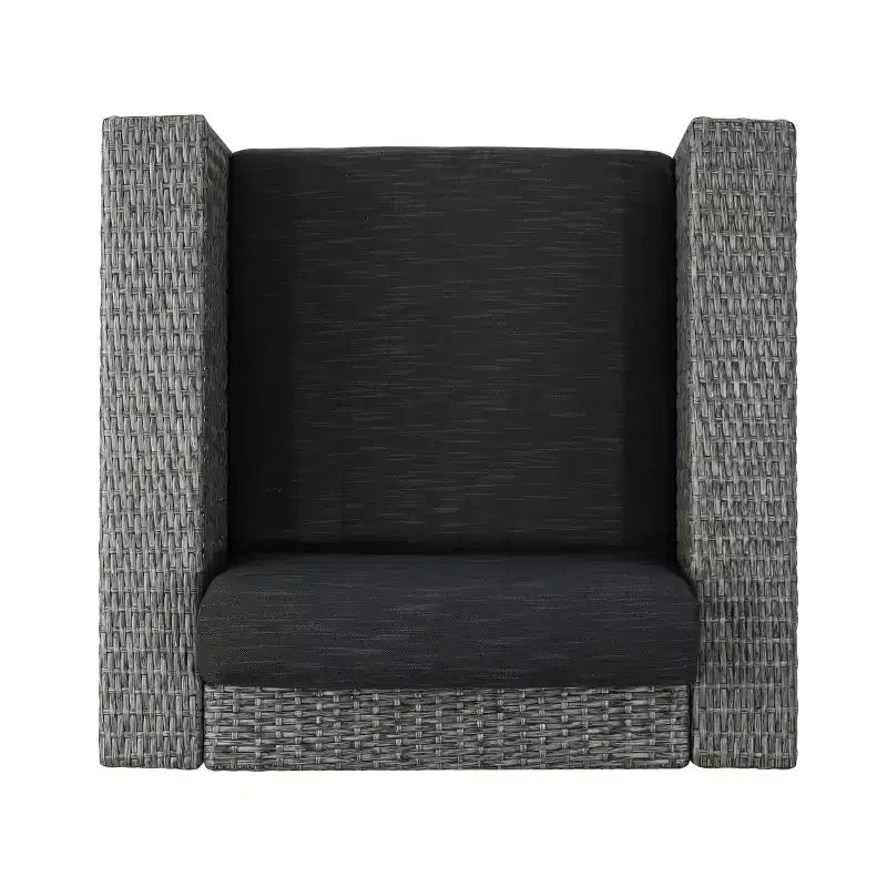Okak 360 Swivel Patio Accent Chairs,PE Rattan Outdoor Armchairs with Iron Base&Upholstered Back,Patio Furniture Seating,Single,Brown/Beige