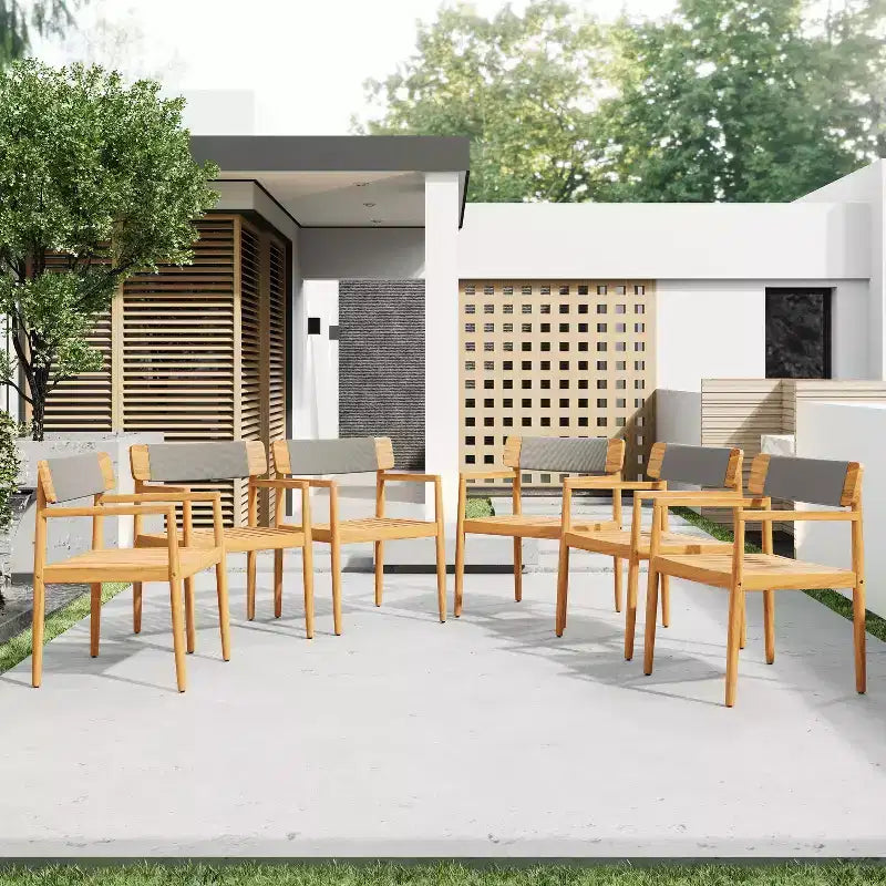 Okak 17.2 Sedie da pranzo da patio Premium in acacia sedie rustiche d'accento, set di 2, poltrona da esterno per veranda, giardino e cortile, sedute per mobili da patio, Teak