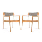 Okak 17.2 Sedie da pranzo da patio Premium in acacia sedie rustiche d'accento, set di 2, poltrona da esterno per veranda, giardino e cortile, sedute per mobili da patio, Teak