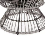 Okak Modern PE Wicker Patio Egg Chair Rattan Accent Chairs with Comfy Upholstery Outdoor&Indoor,Chic Accent Chair for Porch,Backyard&Garden,Gray